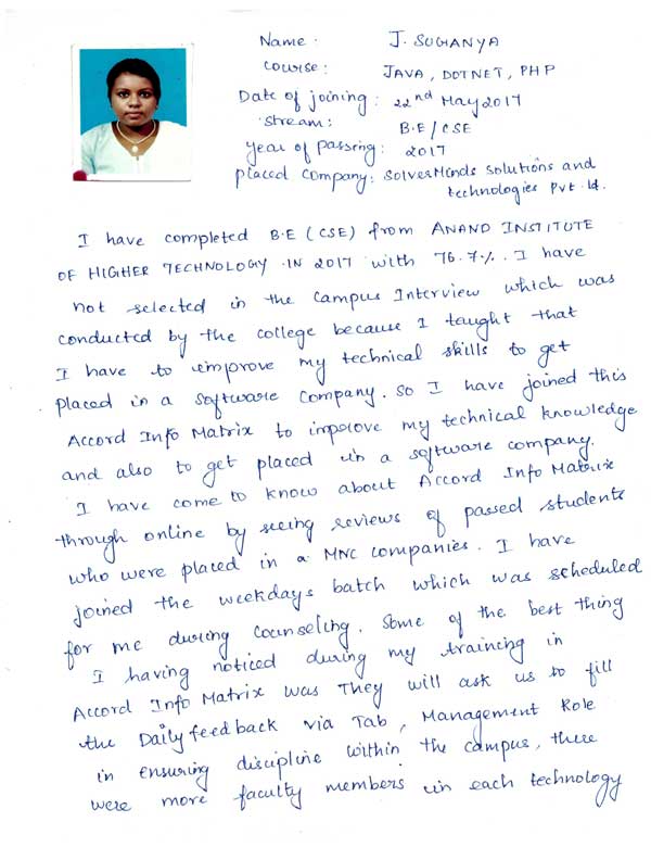 Dot Student Testimonial